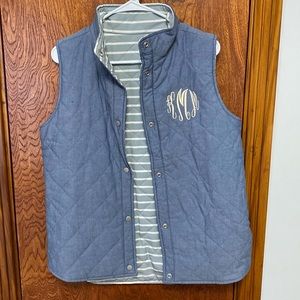 Chambray monogrammed KMM reversible vest
